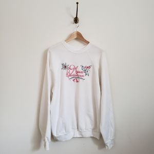 VINTAGE embroidered Tultex Christmas Crew- Size XL, Great condition